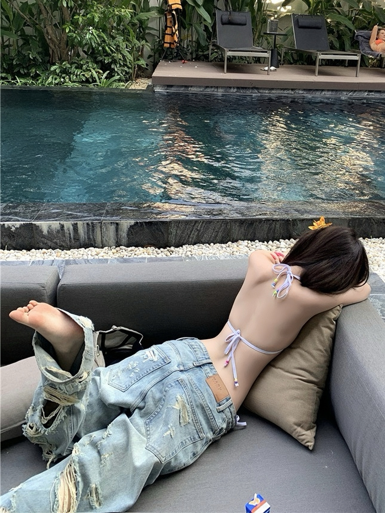 High-Waisted Ripped Jeans for Women - Summer Slim Fit Wide-Leg Pants - Trendy 90s Style Hot Girl Fashion High-Waisted Ripped Jeans for Women - Summer Slim Fit Wide-Leg Pants - Trendy 90s Style Hot Girl Fashion