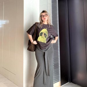 High-Waisted Slim Bodycon Skirt for Women - Spring Fashion Pure Cotton Versatile Long Half Skirt in Chic Style