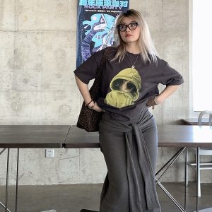 High-Waisted Slim Bodycon Skirt for Women - Spring Fashion Pure Cotton Versatile Long Half Skirt in Chic Style