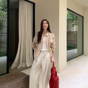 High-Waisted Slim Straight Multi-Pocket Casual Pants for Women - Summer Style, Narrow Edge Design, Trendy and Comfortable