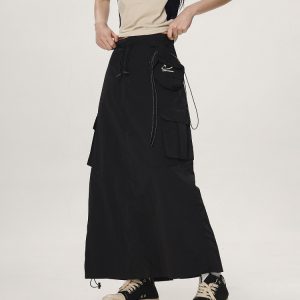 High-Waisted Vintage-Inspired Quick-Dry Work Skirt for Women - Casual Cool Slim Long Skirt, Perfect for American Style Outfits