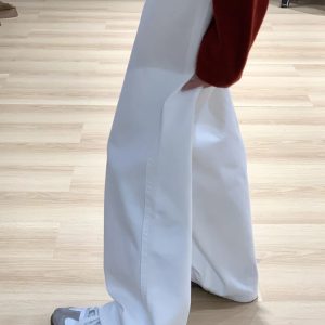 High-Waisted White Straight-Leg Loose Jeans for Women, Plus Size, Flattering Wide-Leg Style, 2025 Trendy Fashion