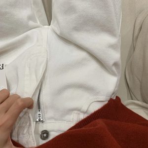 High-Waisted White Straight-Leg Loose Jeans for Women, Plus Size, Flattering Wide-Leg Style, 2025 Trendy Fashion