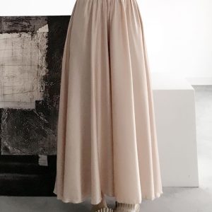 High-Waisted Wide-Leg Satin Casual Pants for Women - Elastic Waist, Vacation Chiffon Beach Style Trousers, Perfect for Summer Outfits