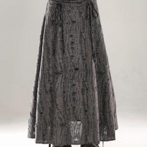 Holey Relaxed Long-Sleeve T-shirt for Women - Wasteland Style Spring Chic Sun Protection Loose Cover-Up Top