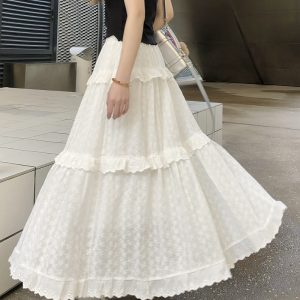 Hollow Lace Long Skirt - Elegant Cake Skirt for Women, Perfect for 90s Style and Special Occasions, Limited Time Discount