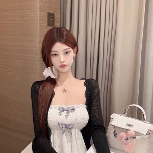 Hollow Lace Vest Top - Irregular Strapless Design for Trendy 90s Y2K Style Fashion
