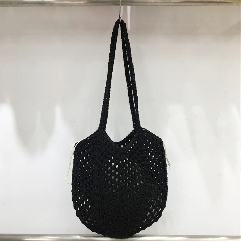 Hollow Mesh Hand-Crocheted Tote Bag – Fashionable Summer Fishing Net Shoulder Bag for Women