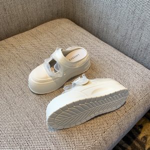 Hollow Thick Sole Baotou Half Slippers for Women - Velcro Height-Increasing Casual Summer Footwear 2025 Style