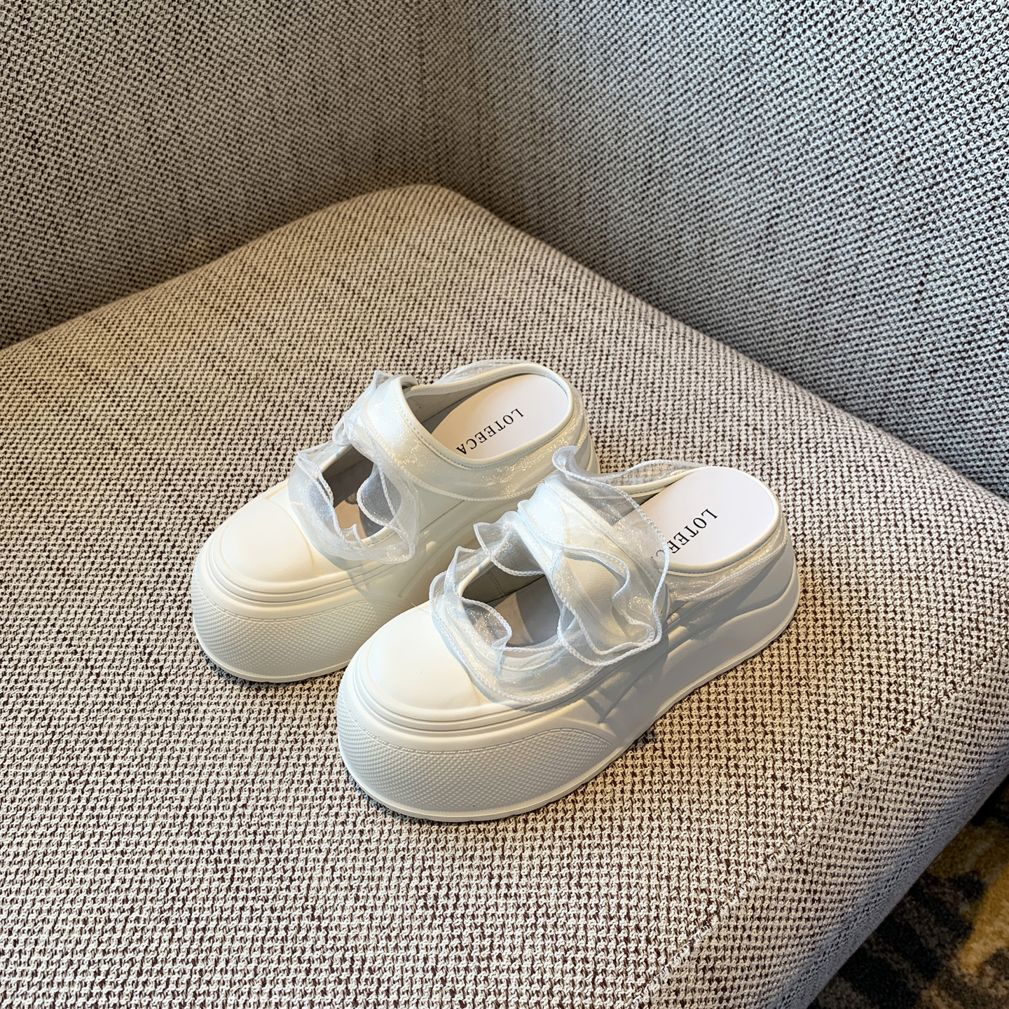 Hollow Thick Sole Baotou Half Slippers for Women - Velcro Height-Increasing Casual Summer Footwear 2025 Style