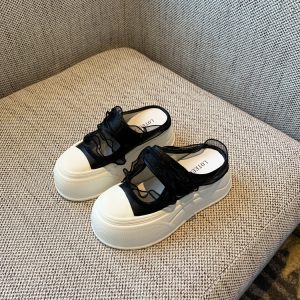 Hollow Thick Sole Baotou Half Slippers for Women - Velcro Height-Increasing Casual Summer Footwear 2025 Style