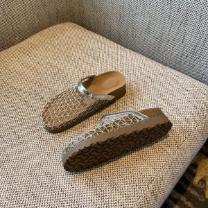 Hollow Thick-Soled Slip-On Sandals for Women - Fishing Net Bag Head, Summer 2025 Outdoor Style