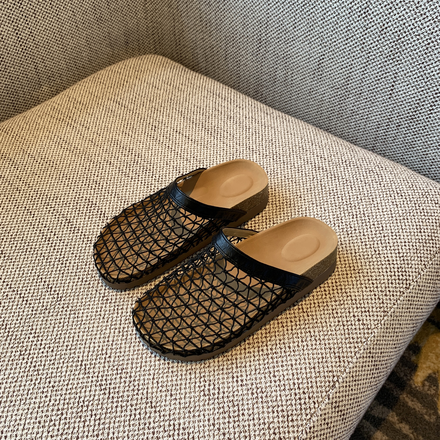 Hollow Thick-Soled Slip-On Sandals for Women - Fishing Net Bag Head, Summer 2025 Outdoor Style Hollow Thick-Soled Slip-On Sandals for Women - Fishing Net Bag Head, Summer 2025 Outdoor Style