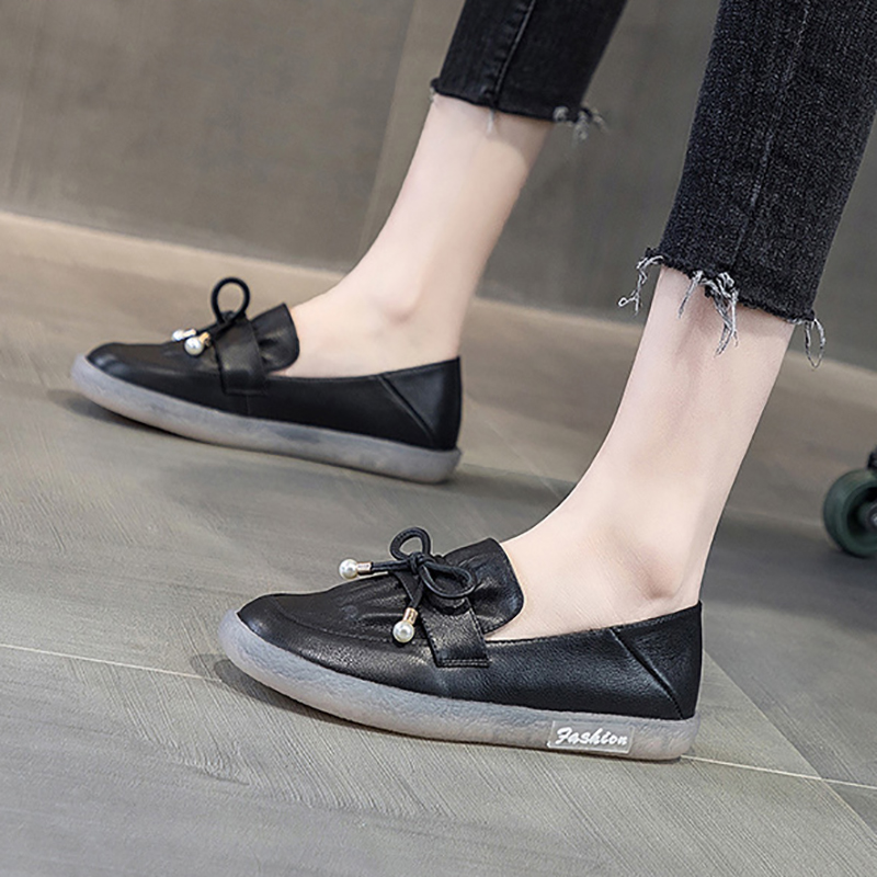 Italian-Style Genuine Leather Flat Loafers for Women - Soft-Soled, Non-Slip Comfort Shoes, Perfect for Casual and Chic Outfits