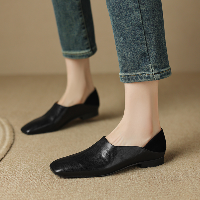 Italian-Style Genuine Leather Retro Soft-Soled Shoes - Comfortable 2 cm Heel, Fashionable and Versatile Footwear for All Occasions