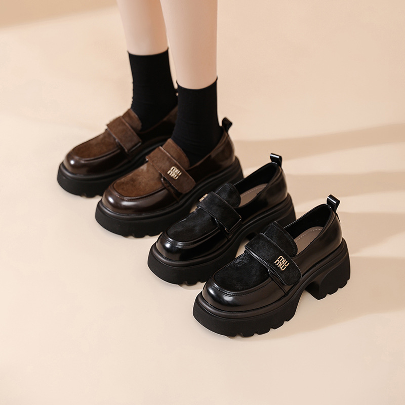 Italian-Style Genuine Leather Thick-Soled Loafers for Women - 6 cm Soft Sole Comfortable Shoes - New Model MM Italian-Style Genuine Leather Thick-Soled Loafers for Women - 6 cm Soft Sole Comfortable Shoes - New Model MM