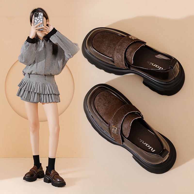 Italian-Style Genuine Leather Thick-Soled Loafers for Women - 6 cm Soft Sole Comfortable Shoes - New Model MM Italian-Style Genuine Leather Thick-Soled Loafers for Women - 6 cm Soft Sole Comfortable Shoes - New Model MM