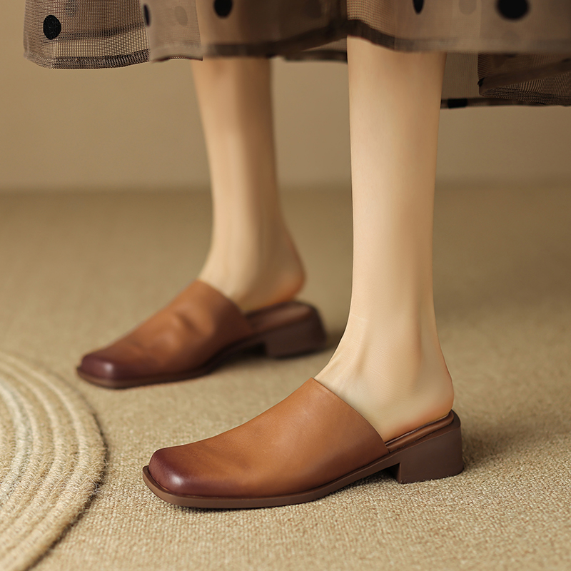 Italian-Style Soft Sole Leather Flats - 2.5 cm Square Toe, Ultra Soft Comfort for All-Day Wear