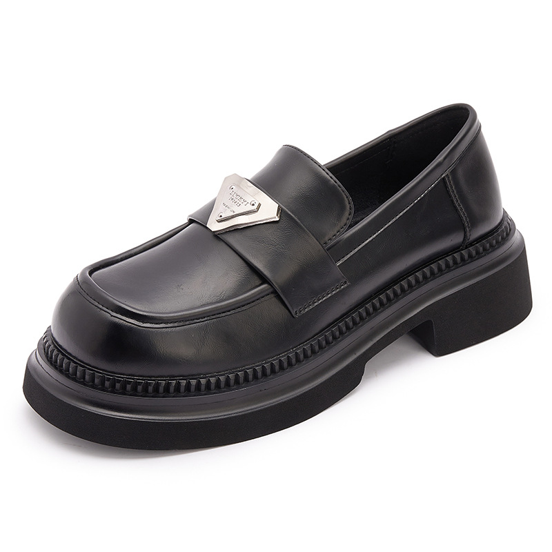 Italian-Style Soft-Soled 4.5 cm Thick-Soled Genuine Leather Loafers for Women - Non-Fatiguing Comfort 2024