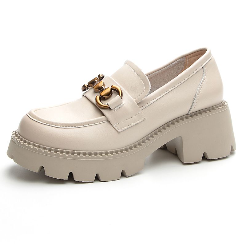 Italian-Style Soft-Soled 6 cm Thick-Soled Loafers for Women - Fashionable and Versatile Footwear