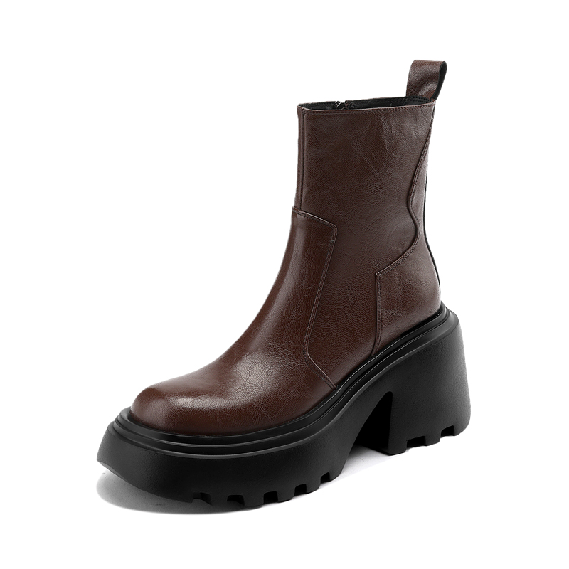 Italian-Style Soft-Soled Non-Fatiguing Thick-Soled Martin Boots for Women in Genuine Leather - 8 cm Height Italian-Style Soft-Soled Non-Fatiguing Thick-Soled Martin Boots for Women in Genuine Leather - 8 cm Height