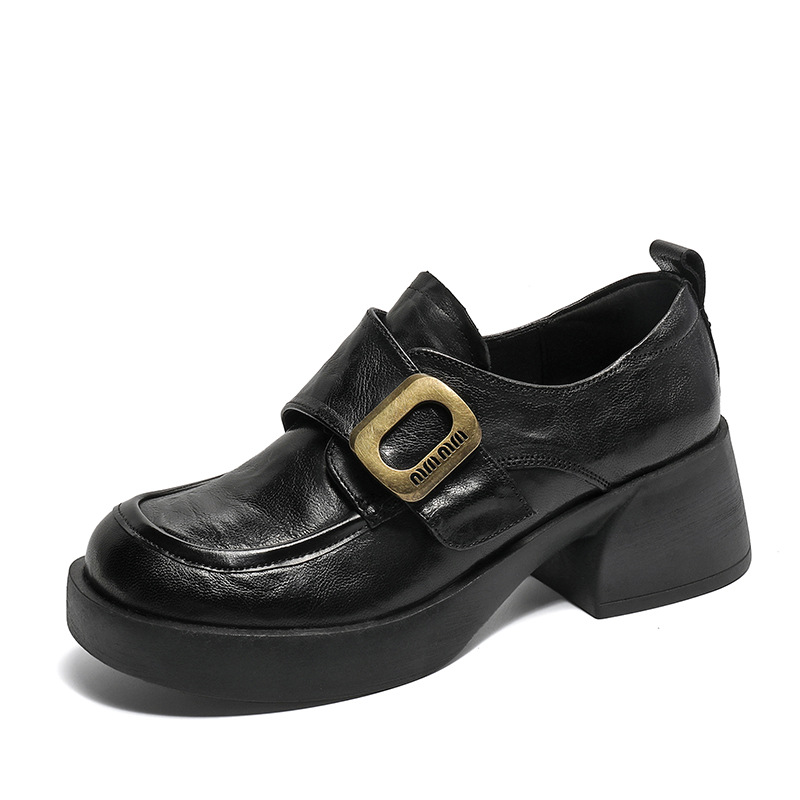 Italian-Style Soft-Soled Velcro Loafers for Women - Non-Fatiguing Comfort, Perfect for Spring and Autumn, 4.5 cm Heel Height