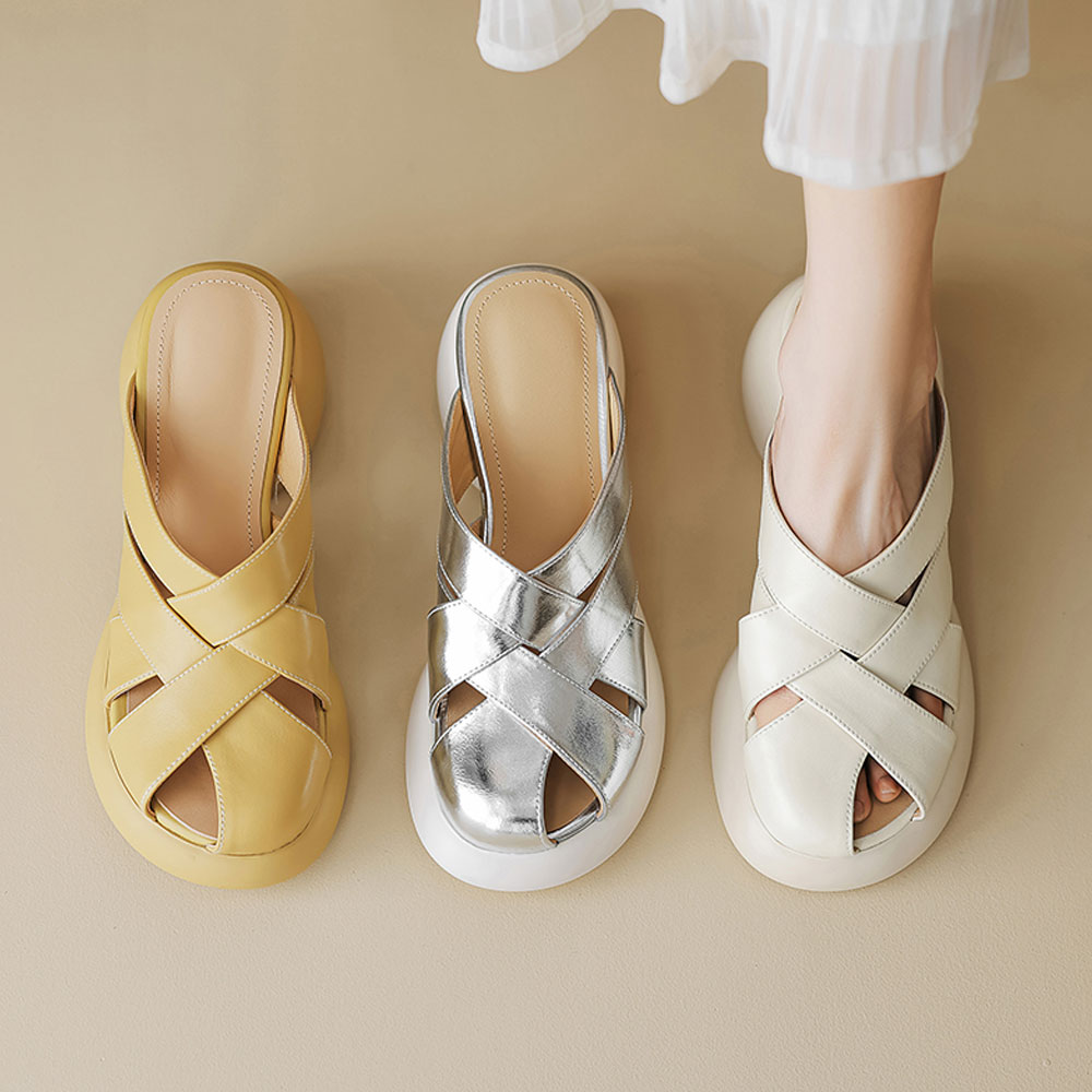 Italian-Style Soft-Soled Women's Sheepskin Slippers - Non-Fatiguing Thick Sole, Full Leather, Cozy Comfort