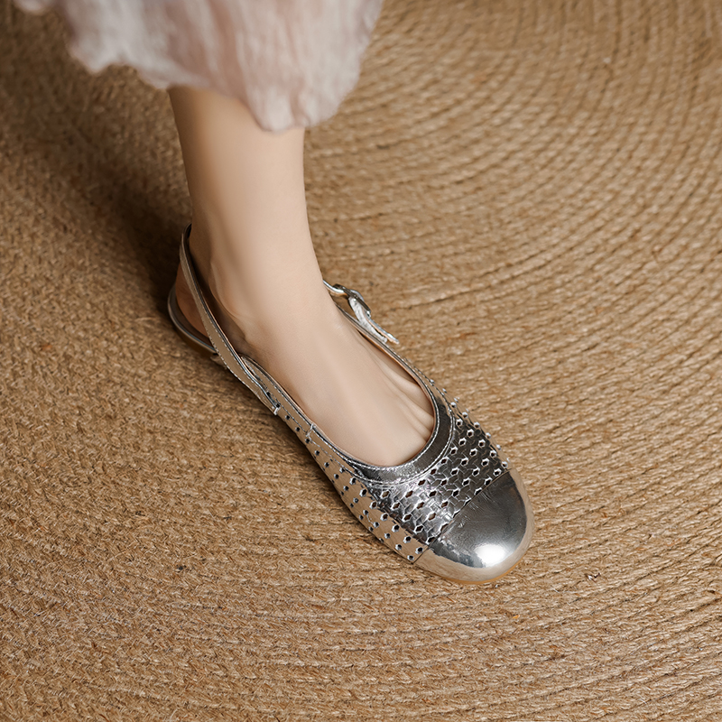 Italian Woven Hollow-Out Open-Toe Sandals for Women - Exquisite Genuine Leather Flats Perfect for Summer and Skirts