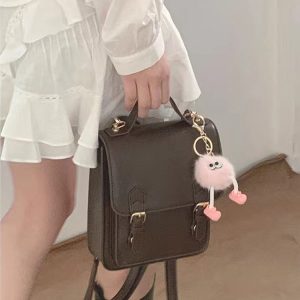 Japanese JK Uniform Bag - Retro British Style Small Handbag & Backpack for Y2K Aesthetic, Niche Design Shoulder Bag