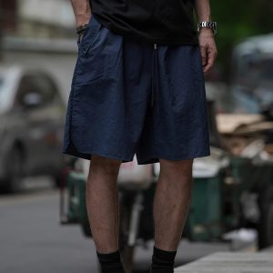 Japanese Retro Lightweight Quick-Dry Sports Shorts for Men and Women, Breathable Loose Casual Beach Five-Point Pants