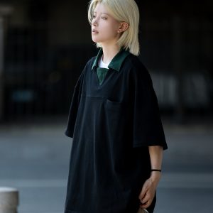 Japanese Retro Niche Design Lapel Polo Shirt for Men - Short Sleeve Commuting Style Summer T-Shirt