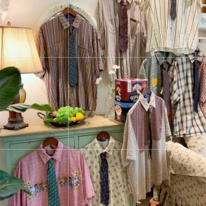 Japanese Retro Wide Bow Tie with Trendy Cartoon Print - Handmade Vintage Casual Korean Style Accessory