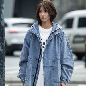 Japanese Retro Workwear Hoodie Jacket for Men - Loose Fit Denim Outerwear for Early Autumn