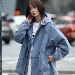Japanese Retro Workwear Hoodie Jacket for Men - Loose Fit Denim Outerwear for Early Autumn