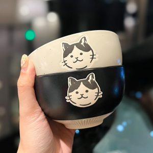 Japanese-Style Cat Ceramic Rice Bowl, Cute Home Use Bowl for Girls, INS Children's Feeding Bowl, Adorable Kitchen Decor
