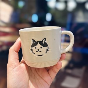 Japanese-Style Cute Cat Coffee Mug, Retro Ceramic Drinking Cup for Home, Ideal Oatmeal Mug for Girls