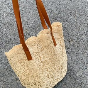 Japanese Style Fairy Lace Single-Shoulder Tote Bag - 2023 Korean Version, Large Capacity, Versatile Artistry for Summer