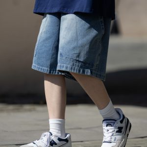 Japanese-Style Loose Denim Shorts for Men with Big Pockets - Summer City Boy Five-Point Casual Fashion