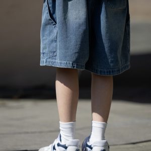 Japanese-Style Loose Denim Shorts for Men with Big Pockets - Summer City Boy Five-Point Casual Fashion