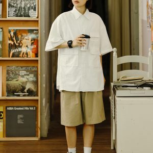 Japanese-Style Loose Fit Men's Work Shorts - Versatile Summer Casual Five-Point Pants