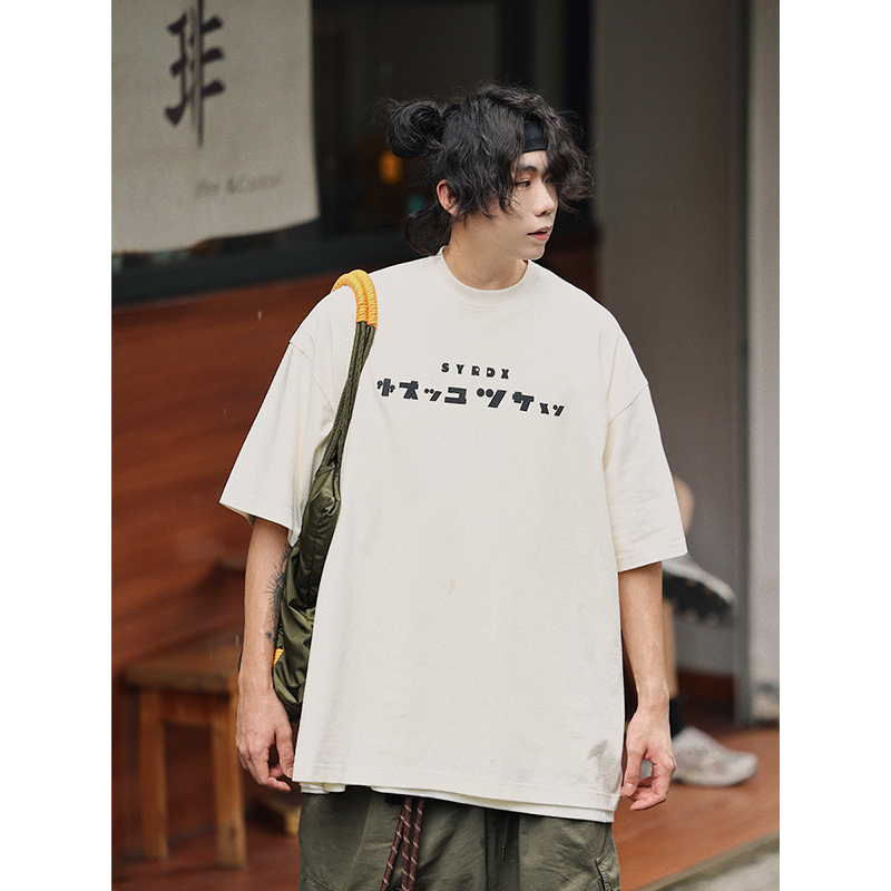 Japanese Style Loose Fit Summer T-Shirt for Men – Fun Printed Short Sleeve Round Neck Tee, Versatile 90s-Inspired Fashion