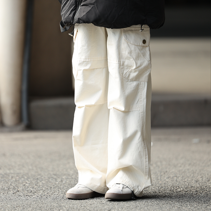 Japanese-Style Loose Retro Casual Pants for Men with Large Pockets, Warm Stacked Long Pants for Couples, Y2K Fashion