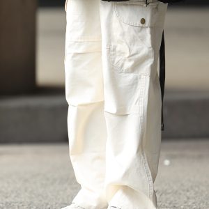 Japanese-Style Loose Retro Casual Pants for Men with Large Pockets, Warm Stacked Long Pants for Couples, Y2K Fashion