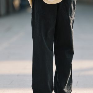 Japanese-Style Loose Straight Casual Pants for Men - Black Versatile Long Pants for Spring Fashion, Work & Everyday Wear
