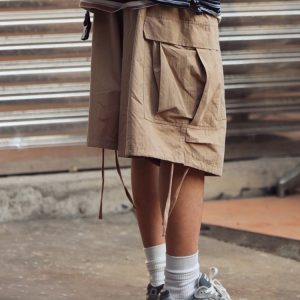 Japanese-Style Loose Wide-Leg Work Shorts for Men - Trendy Summer Couple's Fashion, Casual Comfort, Y2K Inspired