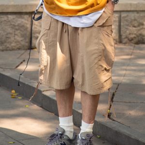 Japanese-Style Loose Wide-Leg Work Shorts for Men - Trendy Summer Couple's Fashion, Casual Comfort, Y2K Inspired