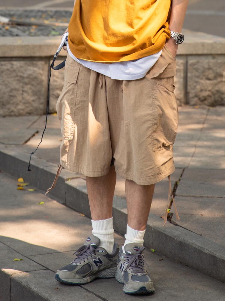 Japanese-Style Loose Wide-Leg Work Shorts for Men - Trendy Summer Couple's Fashion, Casual Comfort, Y2K Inspired Japanese-Style Loose Wide-Leg Work Shorts for Men - Trendy Summer Couple's Fashion, Casual Comfort, Y2K Inspired