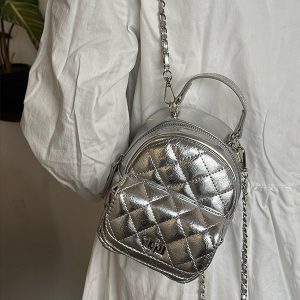 Japanese-Style Mini Backpack with High-End Quilted Chain Design, Unique Fashion Accessory for Trendy Styles