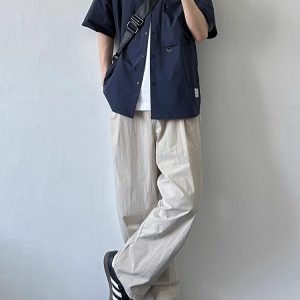 Japanese-Style Multi-Pocket Short Sleeve Shirt for Men and Women - Retro Loose Fit Casual Summer Workwear