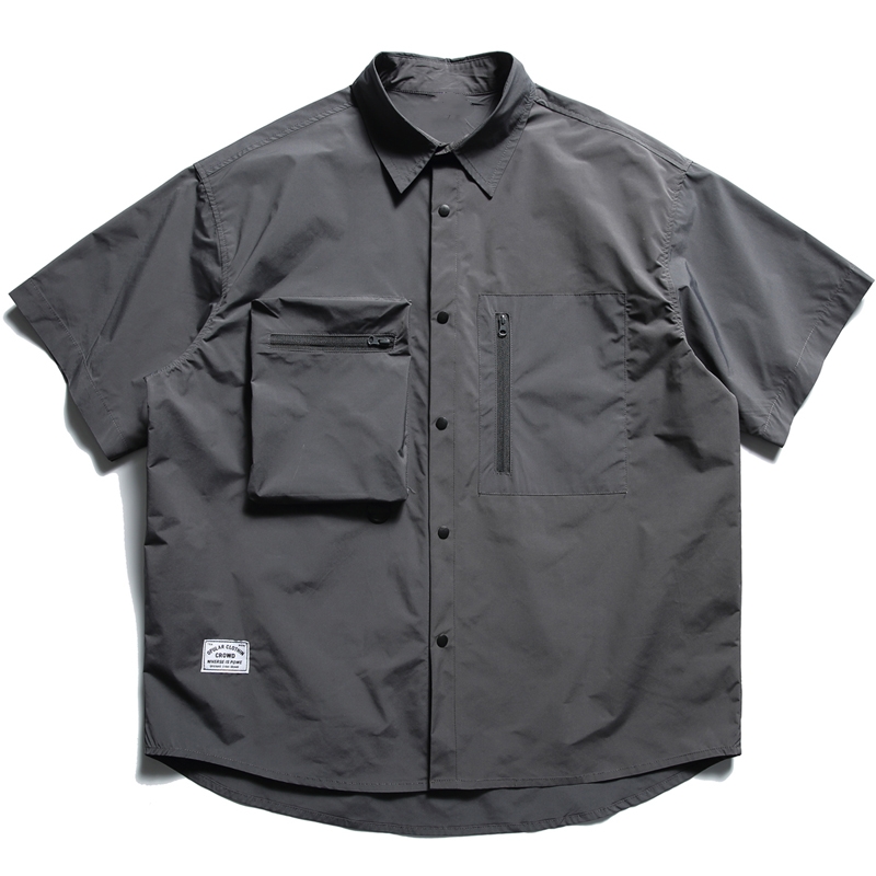 Japanese-Style Multi-Pocket Short Sleeve Shirt for Men and Women - Retro Loose Fit Casual Summer Workwear Japanese-Style Multi-Pocket Short Sleeve Shirt for Men and Women - Retro Loose Fit Casual Summer Workwear